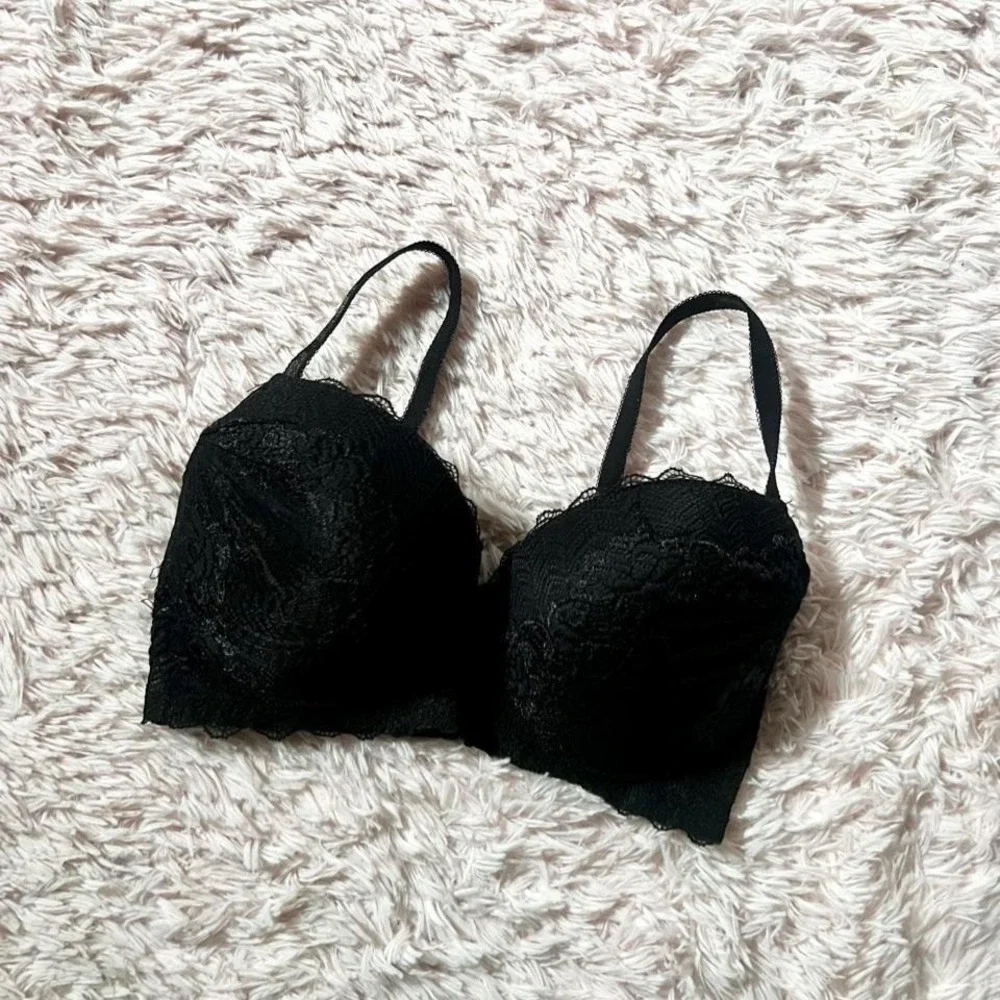 Black Lace‎ Padded Whinsygoth Sexy Lingerie Feminine Bra Womens 36DD Dark Fairy